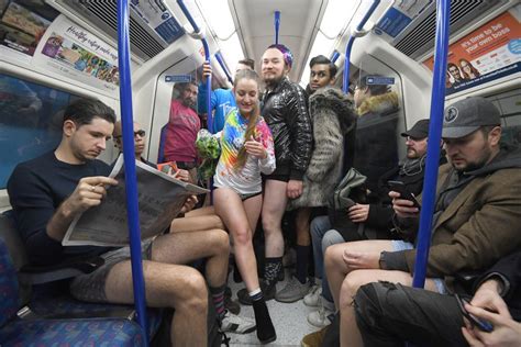 No Trousers Tube Ride 2020 Londoners Strip Off On Underground For