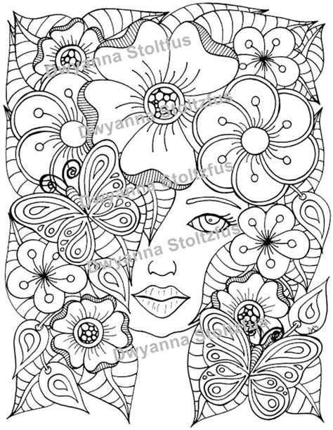 flower girl coloring page jpg etsy