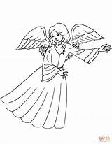 Coloring Angel Girl Cute Pages Printable Drawing Angels Christmas Categories sketch template