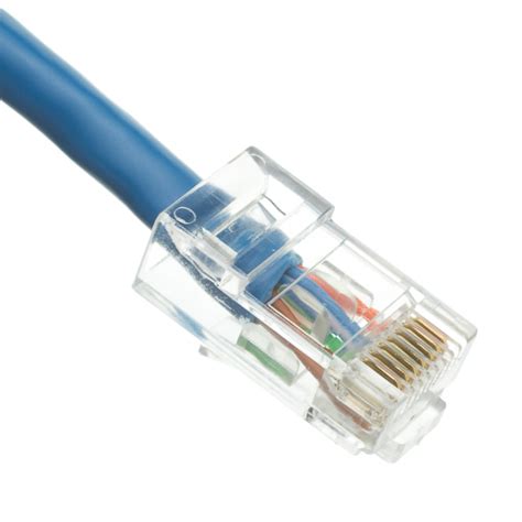 cate blue copper ethernet cable bootless ft