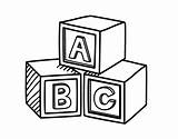 Abc Cubes Coloring Educational Coloringcrew sketch template