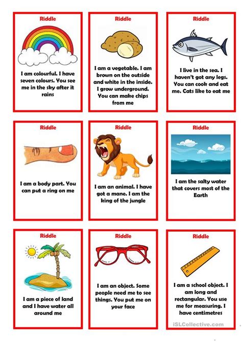 riddles english esl worksheets for distance learning and