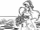 Coloring Ariel Mermaid Sea Girl Wedding Wecoloringpage sketch template
