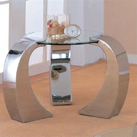 Coaster Custer Chrome End Table With Glass Top 720057