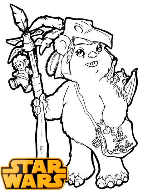 ultimate ewok star wars coloring pages coloring pages