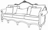 Coloring Sofa Furniture Pages Colouring Antique Modern Couch Template Visit sketch template
