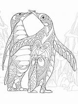 Pages Coloring Penguin Zentangle Adults Printable Adult Bright Teens Colors Favorite Color Choose sketch template