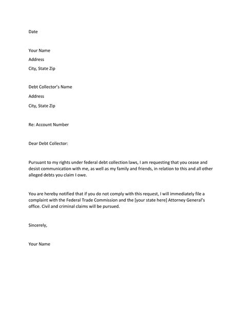 free printable cease and desist letter printable templates