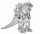 Coloring Pages Godzilla Gigan King Getdrawings sketch template