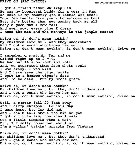 johnny cash song drive  lyrics