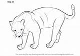 Panther Drawing Draw Animals Animal Outline Step Wild Line Sketches Drawings Learn Schwarzer Zeichnen Cartoon Drawn Zeichnung Drawingtutorials101 Panthers Tutorial sketch template