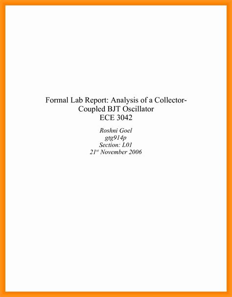 formal lab report template