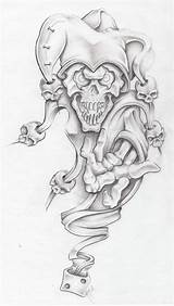 Joker Jester Clown Skulls Markfellows Chicano Tat Forearm Roses Paintingvalley Lowrider Tattoodaze sketch template