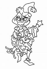 Coloring Grinch Christmas Tree Pages Stealing Printable Print sketch template