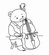Violin Coloring Cello Pages Color Playing Bear Printable Kids Toddler Lovely Print Getcolorings Getdrawings Baroque Ages Creativity Recognition Develop Skills sketch template