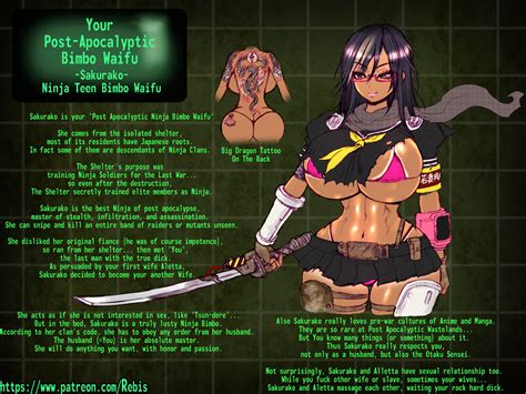 Sakurako Your Post Apocalyptic Ninja Bimbo Waifu By Rebis