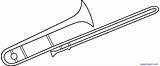 Trombone Clipart Line Clip sketch template