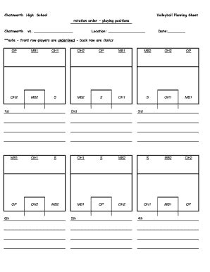 volleyball rotation template fill  printable fillable blank