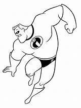 Coloring Pages Mr Incredible Incredibles Cartoon Super Disney Sketchite Superhero Hero sketch template