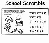School Scramble Crayola Coloring Pages Unscramble Words sketch template