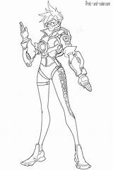 Overwatch Coloring Oxton Lena Tracer sketch template