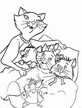Aristocats Berlioz Marie Coloring Toulouse Duchess Sleep Put Pages Disney Children Fun sketch template