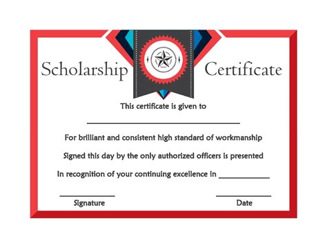 scholarship certificate template