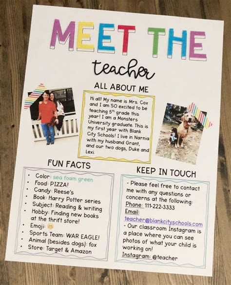 meet  teacher letter editable letter  teacher elementary