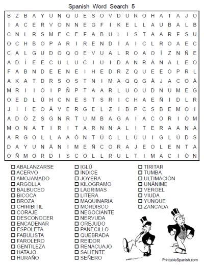 spanish word search 5 free from printablespanishcom includes answer