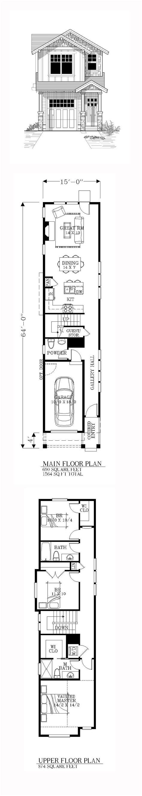 floor plans narrow lot homes floorplansclick