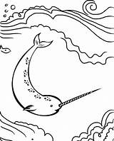 Coloring Narwhal Pages Unicorn Sea Printable Kids Color Drawing Cute Print Whale Template sketch template