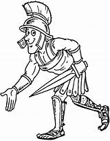 Ancient Coloring Pages History Getcolorings Gladiator sketch template