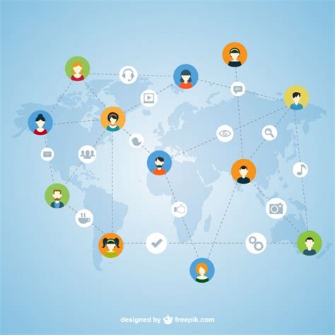 concept of social network vector free download