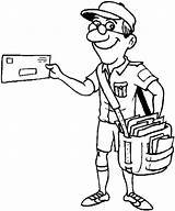 Coloring Mail Postman Mailman Truck Delivery People Drawing Carrier Pages Color Deliver Paintingvalley Printable Letter Kids Getcolorings Getdrawings sketch template