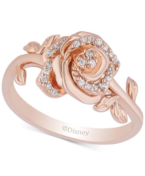 enchanted disney fine jewelry enchanted disney diamond rose belle ring  ct tw