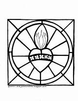 Coloring Heart Sacred Pages Stained Glass Religious Jesus Getcolorings Printable Two Color Print sketch template