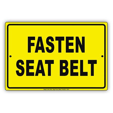 fasten seat belt safety precaution automobile warning caution notice