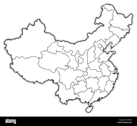 politische landkarte von china mit den verschiedenen provinzen wo shanghai markiert ist