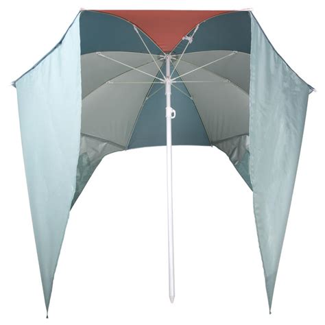 parasol beach umbrella  person upf paruv windstop turquoise blue orange decathlon