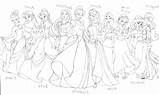 Disney Coloring Princess Princesses Pages Printable Characters Group Kids Print Drawing Together Color Baby Sheet Colouring Adults Girls Cute Belle sketch template