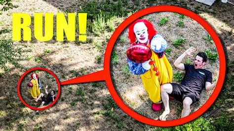 scary killer clown run stromedy  attacked youtube