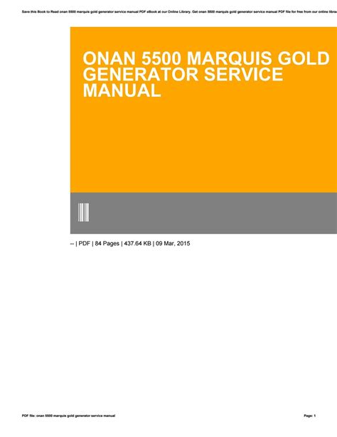 onan  marquis gold generator service manual  tetykelom issuu
