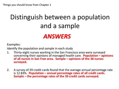 distinguish   population   sample