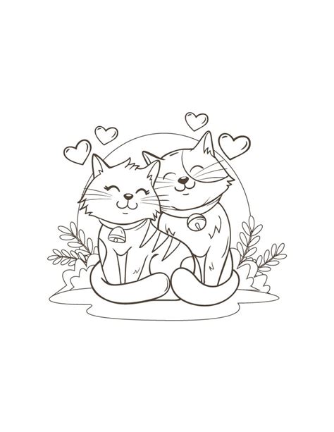 cats valentine coloring pages love coloring pages  adult coloring