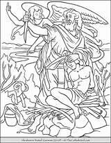 Abraham Coloring Isaac Pages sketch template