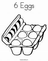 Eggs Coloring Carton Egg Six Clipart Pages Print Outline Cliparts Dozen Twistynoodle Library Food Built California Usa Easter Noodle Favorites sketch template