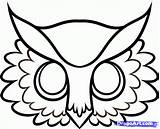 Owl Mask Face Drawing Coloring Draw Colouring Outline Printable Pages Masks Template Bird Kids Step Owls Diy Animal Mascara Painting sketch template