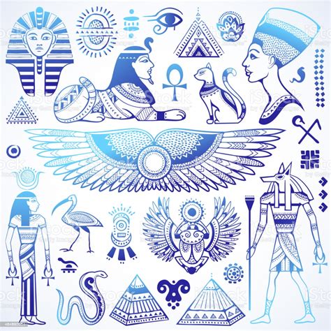 Set Of Vector Isolated Egypt Symbols Stock Illustration