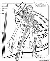 Thor Avengers Coloring Pages Marvel Printable sketch template