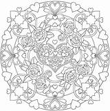 Coloring Pages Mandala Heart Flower Rose Adult Adults Dover Publications Hearts Drawing Printable Mandalas Book Welcome Books Colouring Doverpublications Printables sketch template